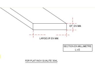 FER PLAT INOX 50 X 8 QUALITE 304L