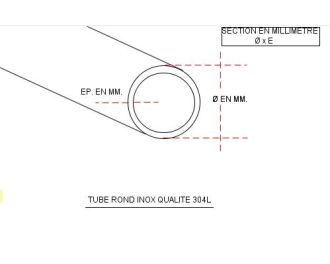 TUBE INOX ROND Ø 25 X 2 QUALITE DECO 304L