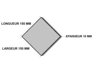 Platine acier 150x150x10 sans perçage en lots